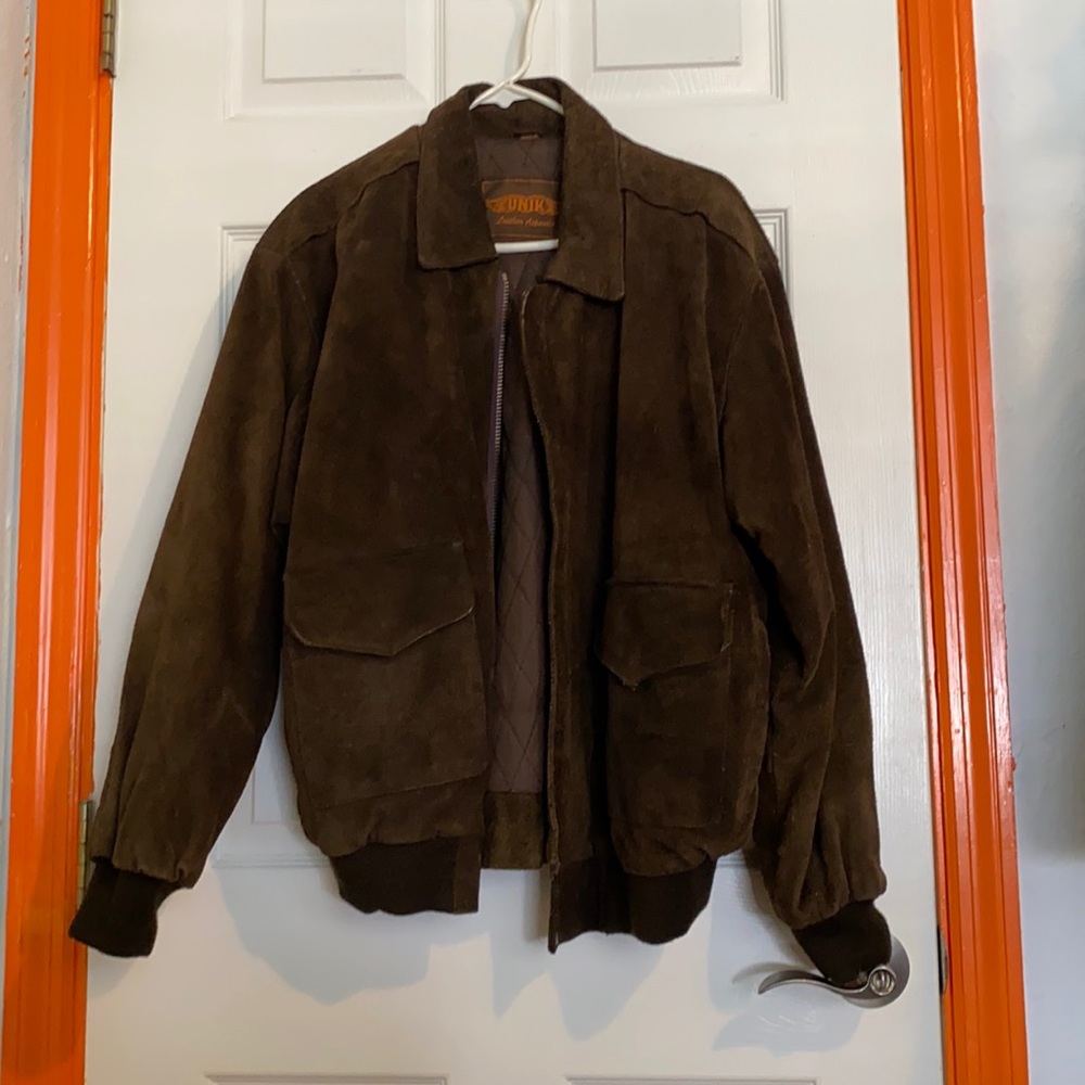 Vintage Brown Velvet Motorcycle Bomber Jacket